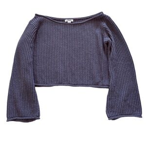 SOLD Off-Shoulder Cropped Knit Sweater